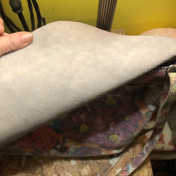 Beautiful ‘Borse In Pelle’ Italian Crackled Leather crossbody Bag - Picture 6 of 12